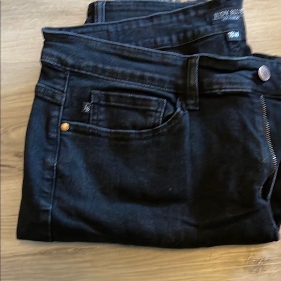 Black Distressed Jeans with Leopard Print Patches - Picture 2 of 2